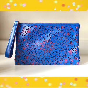CARLOS SANTANA Large Electric Blue Clutch